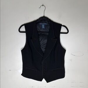 Ralph Lauren Wool Blend Black Tailored Vintage Vest Size 10